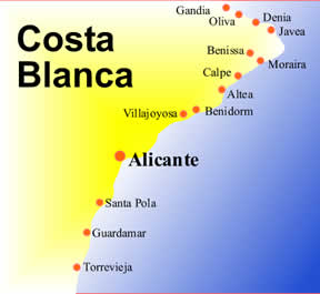 Costa Blanca Landkarte 1