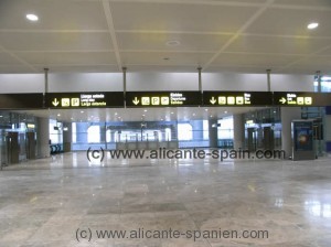 Sicht beim Ankommen am Flughafen Alicante ( Punkt 2 in o.g. Karte)